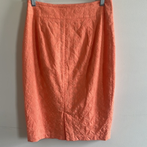 Anthropologie Rare Peach "Discreet Designs Pencil Skirt" by The Addison - Picture 2 of 9